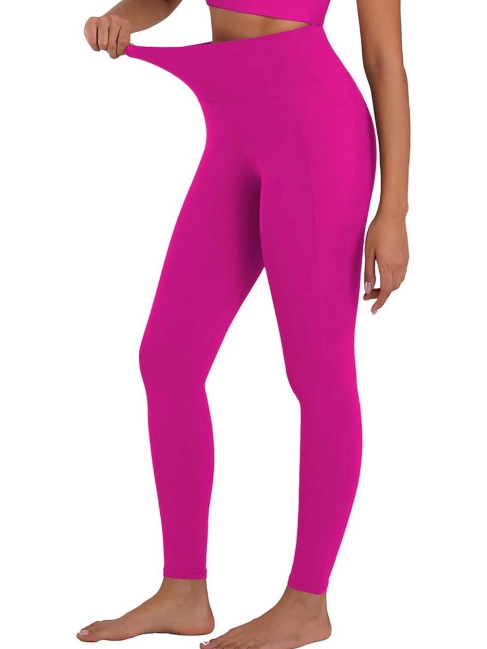 NWT!! High-Waist Pocket Leggings in Fuchsia. $30 Retail - Picture 2 of 10